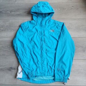 Women The North Face HyVent Blue Hoodie Jacket Small